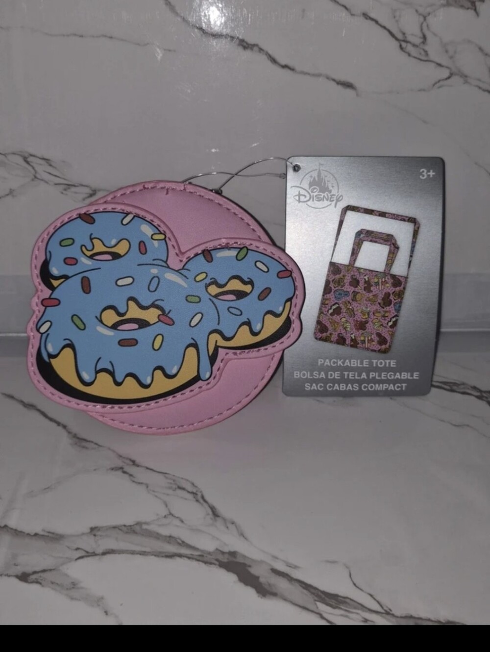 Disney Parks Packable Tote & Holder 2025 Mickey Mouse Snacks Donuts Delights NWT